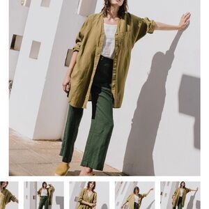 Not Perfect Linen Livorno oversized shirt in navy